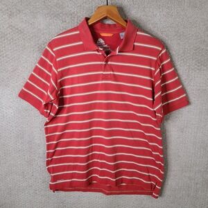 Nike ACG Shirt Mens Large Red Striped Polo Fit Dry Golf Casual Short Sleeve